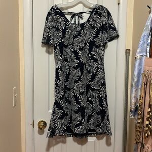 Short Sleeved Navy Blue Dress